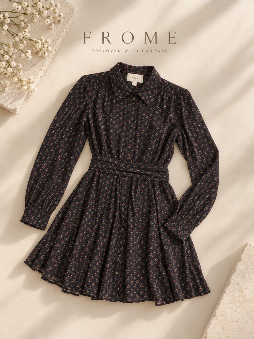 Sézane Sol Mini Fleur Indienne Floral Dress US 8 NWT